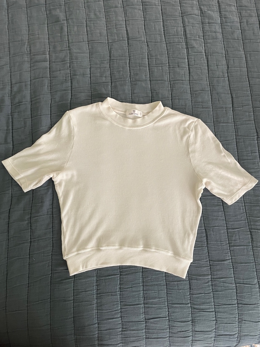 White Ribbed Crop Top